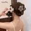 AqToCna Lưới Kim Cương Giả Hoa Vuốt Tóc Nữ Cô Gái Voan Hoa Cá Mập Kẹp Ngọt Ngào Dễ Thương Thanh Lịch Thời Trang Hàn Quốc Cua Móng Vuốt Phong Cách Kẹp Tóc AqToCna