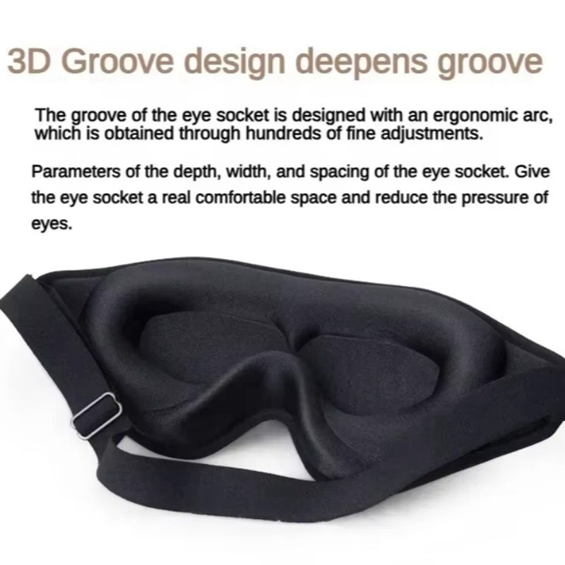 Mặt nạ ngủ 3D Memory Foam-Có thể điều chỉnh Eye Shade Blindfold, Light Pressure Sleep Aid