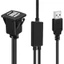 PPY Chống Nước USB Nam Sang Nữ Sạc Xe Hơi Cáp Vuông Kẹp Thiết Kế 2 Thiết Bị Sạc Đồng Thời