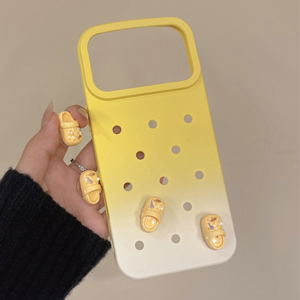 Ốp điện thoại mềm hình giày đục lỗ Gradient 3D cho iPhone 17 Pro Max 16 15 14 13 Vỏ bảo vệ chống sốc