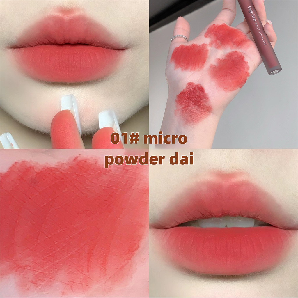 Son GEGE BEAR - 【Kết cấu trong mướt】, chất nhung lì mịn, lên màu chuẩn không dễ phai, phong cách nữ sinh
