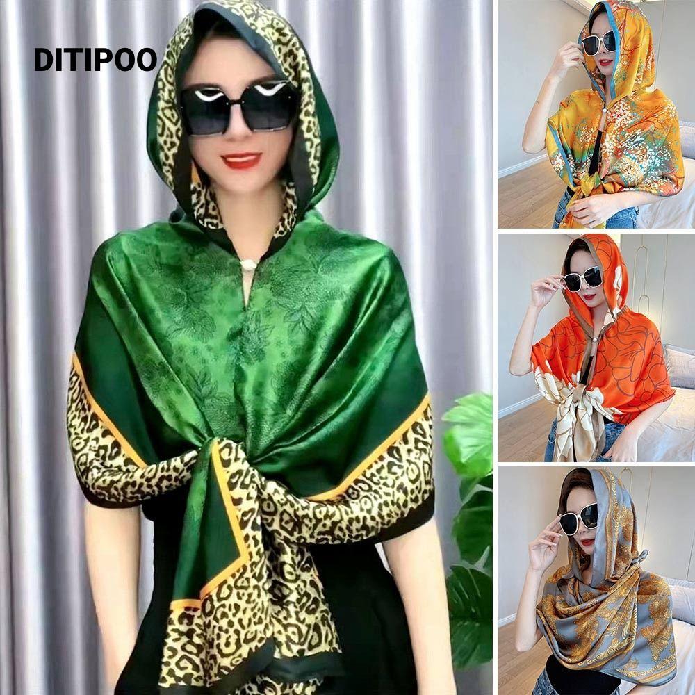 Mũ bảo hộ DITIPOO, có khóa khăn xếp Hồi giáo mềm mại, khăn choàng có mũ trùm đầu chống nắng thoáng khí thời trang dành cho nữ