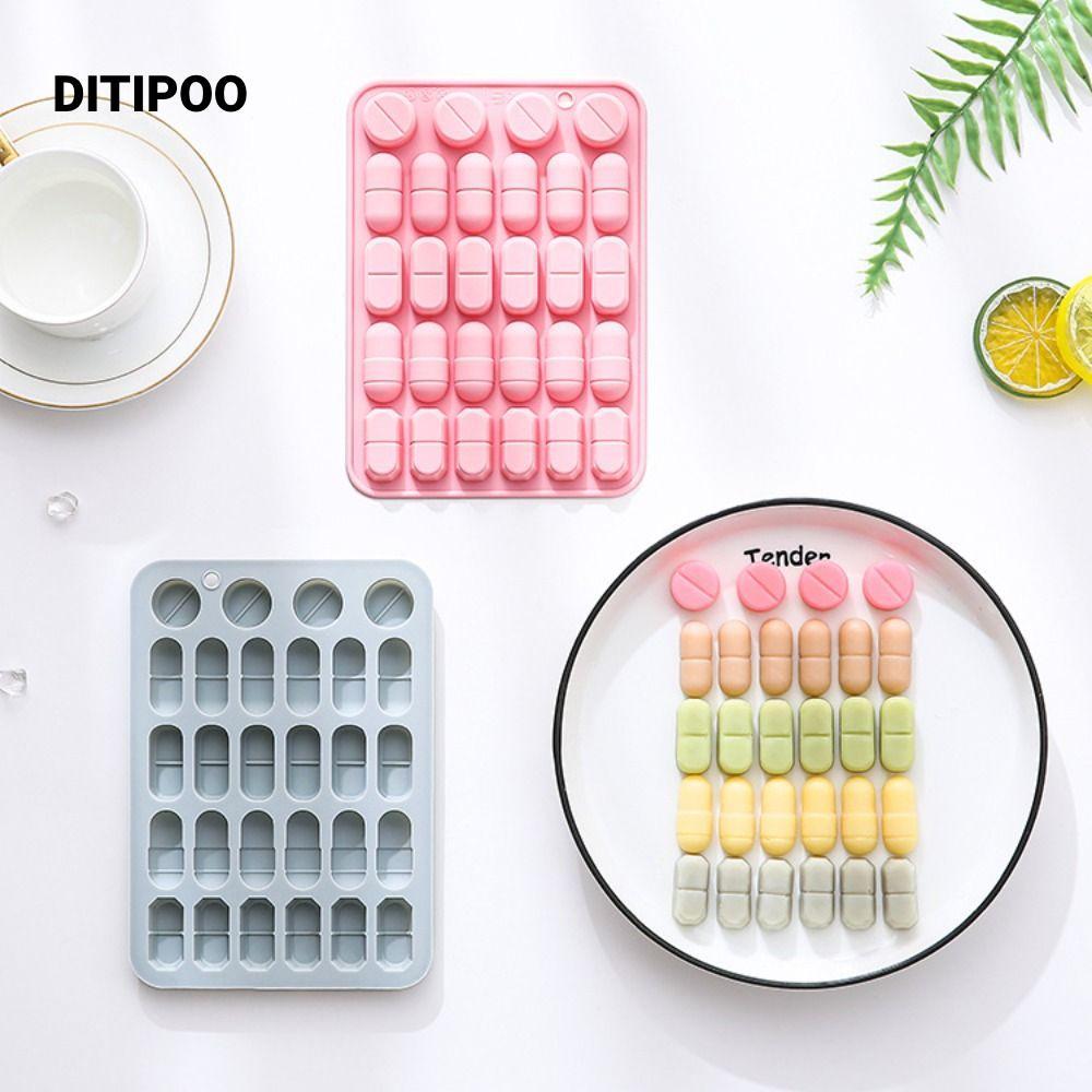 Khuôn Thuốc DITIPOO, Khuôn Hình Viên Có Thể Tái Sử Dụng Silicon, Linh Hoạt 28 Khoang Thiết Kế Khuôn Thuốc Khay Làm Kẹo Sô Cô La Thủ Công