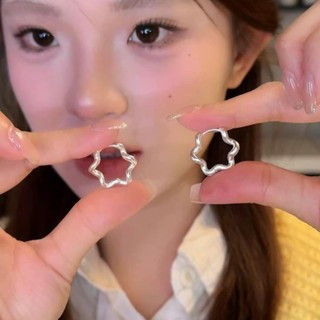 Bông Tai Sóng Bạc Bông Tai Hoa Cho Nữ Hàn Quốc Đơn Giản Và Ngọt Ngào Thiết Kế Niche Bông Tai Cho Bé Gái