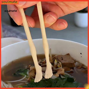 Linh hồn| Dụng cụ ăn uống Đũa dễ thương Đũa hình chân có ống hút – Bộ dụng cụ ăn uống vui nhộn cho nhà hàng gia đình và dã ngoại – Bộ đồ ăn độc đáo cho bữa ăn Đông Nam