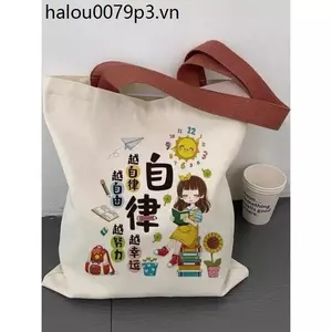 Dung Tích Lớn 2025 Phong Cách Mới Học Sinh Truyền Cảm Hứng Túi Vải Học Sinh Tiểu Học Cram Trường Một Mặt