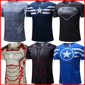 YB1 The Avengers Áo Thun Cosplay Tay Ngắn Áo Nam Marvel Iron Man Siêu Nhân Thời Trang Áo Thun Plus Kích Thước BY1