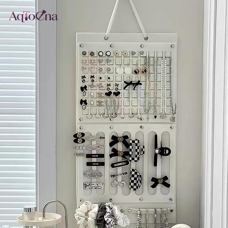 AqToCna Kẹp Tóc Bông Tai Người Tổ Chức Dung Tích Lớn, Treo Tường Kẹp Bảo Quản Móc Treo Tiết Kiệm Không Gian Trang Trí Tường AqToCna