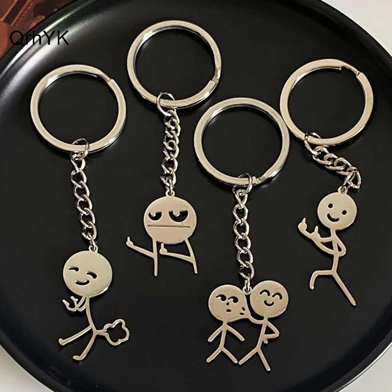 Thời Trang Nhà Máy Vui Nhộn Stiman Cặp Đôi Móc Khóa Ins Dễ Thương Cá Tính Ngộ nghĩnh Học Sinh Túi Mặt Dây Chuyền Bạn Gái Quà Tặng Sinh Nhật QrhYK