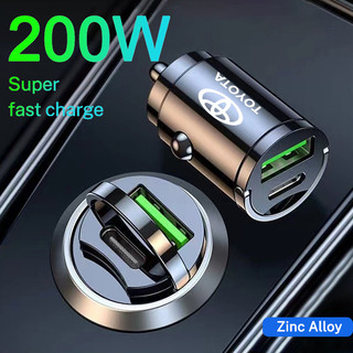 Bộ sạc ô tô 200W USB Type-C Bộ chuyển đổi sạc nhanh Phụ kiện ô tô cho Toyota Prado Rav4 Hilux Prius Corolla Camry Yaris Auris