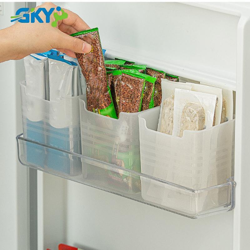 GKY Hộp bảo quản thực phẩm tủ lạnh, cửa bên trái, đựng rau củ gia vị, tổ chức nhà bếp