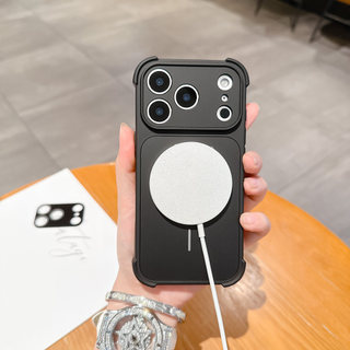 Phim bảo vệ ống kính Sạc không dây Vỏ điện thoại chống rơi bốn góc cho iPhone 17Promax 13 14 15 16 Pro Max Acrylic Nam Nữ Vỏ di động