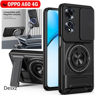 Mới Trượt Ống Kính Funda Cho OPPO A60 4G Ốp điện thoại Xoay Vòng Từ Tính Giá Đỡ Cho OPPO A60 4G Ốp điện thoại Có Thể Gập Lại Chân Đế Mặt Sau Vỏ Giáp