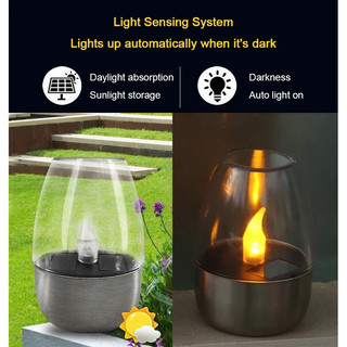 Đèn LED Năng Lượng Mặt Trời Nến Đèn Ngủ Có Thể Sạc Lại Ngọn Lửa Cho Tiệc Cưới Trang Trí Sân Vườn Ngoài Trời Chống Thấm Nước Năng Lượng Mặt Trời Nến Đèn