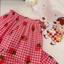 Bộ đồ bé gái mùa hè Kẻ sọc dâu tây Quần ngắn tay Bộ đồ hai mảnh 90-120 Size C2BM