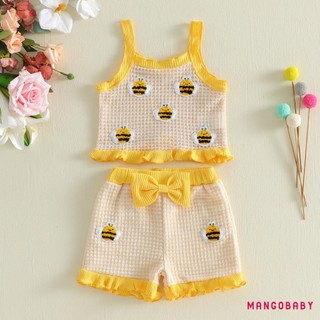MG-Toddler Trang Phục Bé Gái Cherry / Ong Trang Trí Áo Bể Không Tay Quần Short Eo Co Giãn 2 Bộ Quần Áo