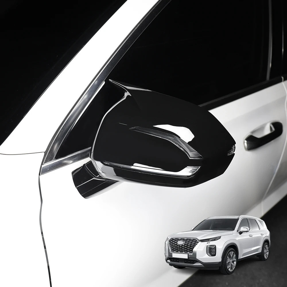 Phụ Kiện Ngoại Thất Cho Xe Hyundai Palisade 2020-2025 Xe Ô Tô Màu Đen Gương Chiếu Hậu Trang Trí Bao Viền Phụ Kiện