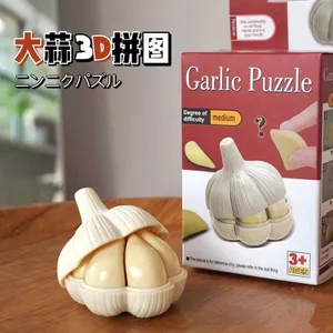 Câu đố tỏi Vui nhộn 3D Khối xây dựng dọc Câu đố sáng tạo Mô hình giải nén IQ Lắp ráp thử nghiệm tỏi