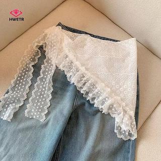 HWETR Hàn Quốc Ren Tam Giác Khăn Trùm Đầu Phong Cách Phương Tây Hỗn Hợp Chồng Lên Tam Giác Khăn Nửa Thân Váy Mông Rèm Nữ