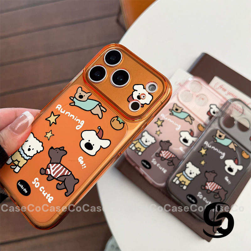Ốp Lưng Cho IPhone 13 15 12 16 11 17 14 Pro Max 16 15 Plus 17Air Phim hoạt hình Puppy siêu mỏng bìa mềm mờ
