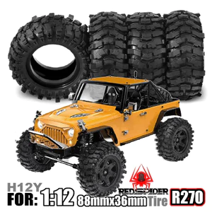 4 Lốp Xe Bánh Xích 88 * 36mm 1.9 "ODfor 1 / 12 Xe Bánh Xích MJX Hyper Go H12Y + Trục SCX10 90046 AXI03007 Tamiya CC01 D90 MN128