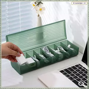 Hộp lưu trữ cáp dữ liệu Hộp lưu trữ cáp dữ liệu trong suốt Hộp lưu trữ dòng dữ liệu bằng nhựa cho tai nghe bàn Lưu trữ văn phòng phẩm A