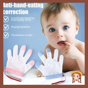 Li Bé Ngón Tay Bảo Vệ Găng Tay Dừng Ngón Tay Cái Hút Móng Tay Cắn Cotton Mềm Thoải Mái Thoáng Khí Dễ Dàng Mặc Cho Trẻ Sơ Sinh