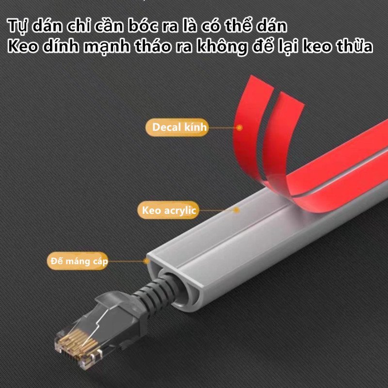 khe cắm dây tự dính pvc mềm có thể uốn cong cắt tùy ý chống mài mòn cách điện cho sàn tường góc bàn