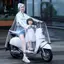 Áo mưa poncho Jaet Capes cho xe đạp và xe máy, có mũ trùm đầu, che mưa toàn thân
