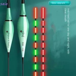 Mồi Câu Cá với Phao Trôi Ống và Đèn Báo Cắn Đổi Màu, Perfect cho Câu Cá Ban Đêm 2024