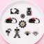 Set Charm Hello Kitty Đen Xinh Cute Trang Trí Dép Crocs,, Phụ Kiện DIY Dễ Thương Nhựa Cao Cấp Bền Đẹp
