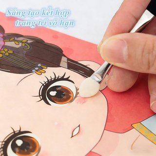 Trẻ Em Công Chúa Bộ Trang Điểm An Toàn Không Độc Hại Giấy Trang Điểm Miếng Dán Đồ Chơi Nghệ Thuật Quà Tặng Cô Gái Chơi Mang Theo Túi