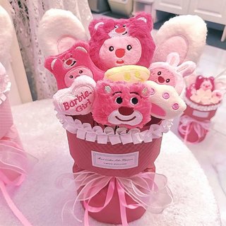 Loopy Sang Trọng Bó Hoa Nhung Mềm Búp Bê Túi Quà Tặng Thiệp Chúc Mừng Sinh Nhật Valentine Nữ