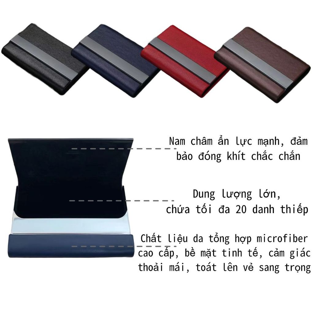 Hộp đựng danh thiếp cá nhân, Hộp đựng thẻ da, Hộp đựng thẻ tùy chỉnh có văn bản & Logo, Hộp đựng thẻ có khắc tên