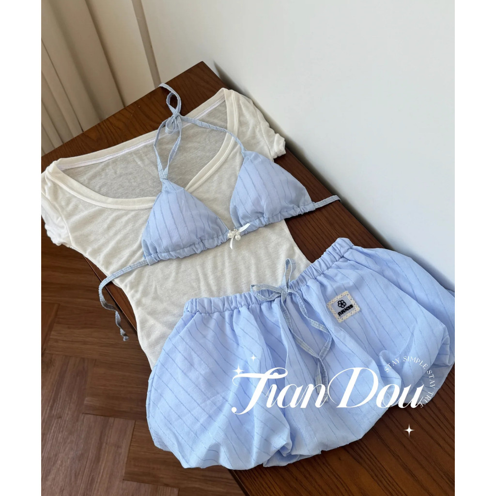 Bikini Ba Mảnh Nhỏ Tươi Phong Cách Kỳ Nghỉ Đồ Bơi Chia Bộ Đồ