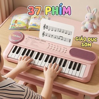 Trẻ Em Bàn Phím Đàn Piano Điện 37 Phím Đồ Chơi Âm Nhạc Di Động Tích Hợp Micro An Toàn ABS Học Tập