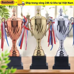 Cúp cúp BAMBOOB, Cốc giải thưởng bằng đồng bạc vàng 35 / 32 / 29 / 40 / 45 / 52CM, Thiết kế vỏ bóng đá Bóng đá Cốc kim loại Điêu khắc nhựa Tiệc chiến thắng