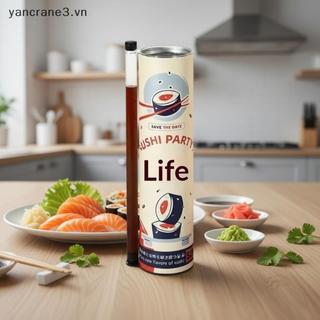 {YAN} Hộp đẩy Sushi 3 khuôn giấy cấp thực phẩm có ống hút nước sốt để làm sushi Bento tại nhà tiện lợi {ya}