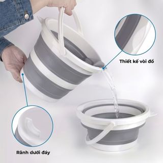 Chậu Gấp Gọn Đa Năng Silicon MAISON, Xô Đựng Nước 3L 5L 10L Có Quai Xách Tiện Lợi