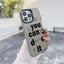 Ốp Lưng Tương Thích Cho iPhone 17 Air 16 15 14 13 12 11 Pro X XR XS Max SE 2020 6 6S 7 8 Plus Mạ Acrylic IMD Case Họa Tiết Chữ CYIM376