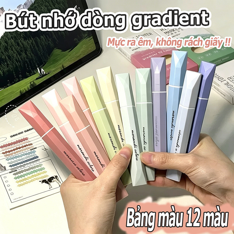 Bút highlight dạ quang pastel cute đánh dấu nhớ dòng marker học sinh văn phòng nhiều màu tiện lợi