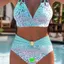 Phong Cách Mới Gradient Da Báo In Nữ Gợi Cảm Đi Biển bikini Tether Ngoại Thương Chia Đồ Bơi DF