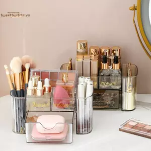 TRTR Mỹ Phẩm Để Bàn Hộp Bảo Quản Đa Năng Loại Ngăn Kéo Hộ Gia Đình Chống Bụi Đơn Giản Trong Suốt Sắp Xếp Kệ VN