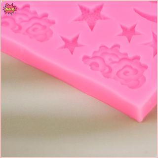 N & X 1 Khuôn Bánh Silicon Fondant Cloud Star Moon Khuôn Socola Đám Mây Khuôn Trang Trí Bánh Phụ Kiện Dụng Cụ DIY.