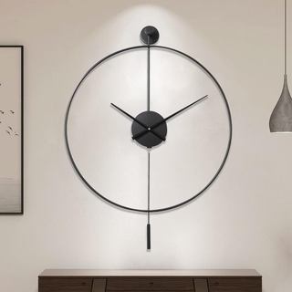 Đồng hồ treo tường cổ điển trang trí lớn có con lắc, Đồng hồ treo tường kim loại im lặng chống dính hiện đại cho phòng khách, phòng ngủ, học tập, văn phòng, 20 '' 23 "
