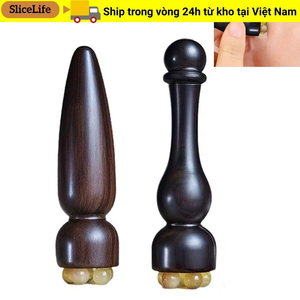 Máy mát xa da mặt SLICELLIFE, Pod sen nhỏ không sơn Công cụ chăm sóc da làm đẹp, Gỗ đàn hương nóng bỏng Massage mắt bằng gỗ Chăm sóc da mặt