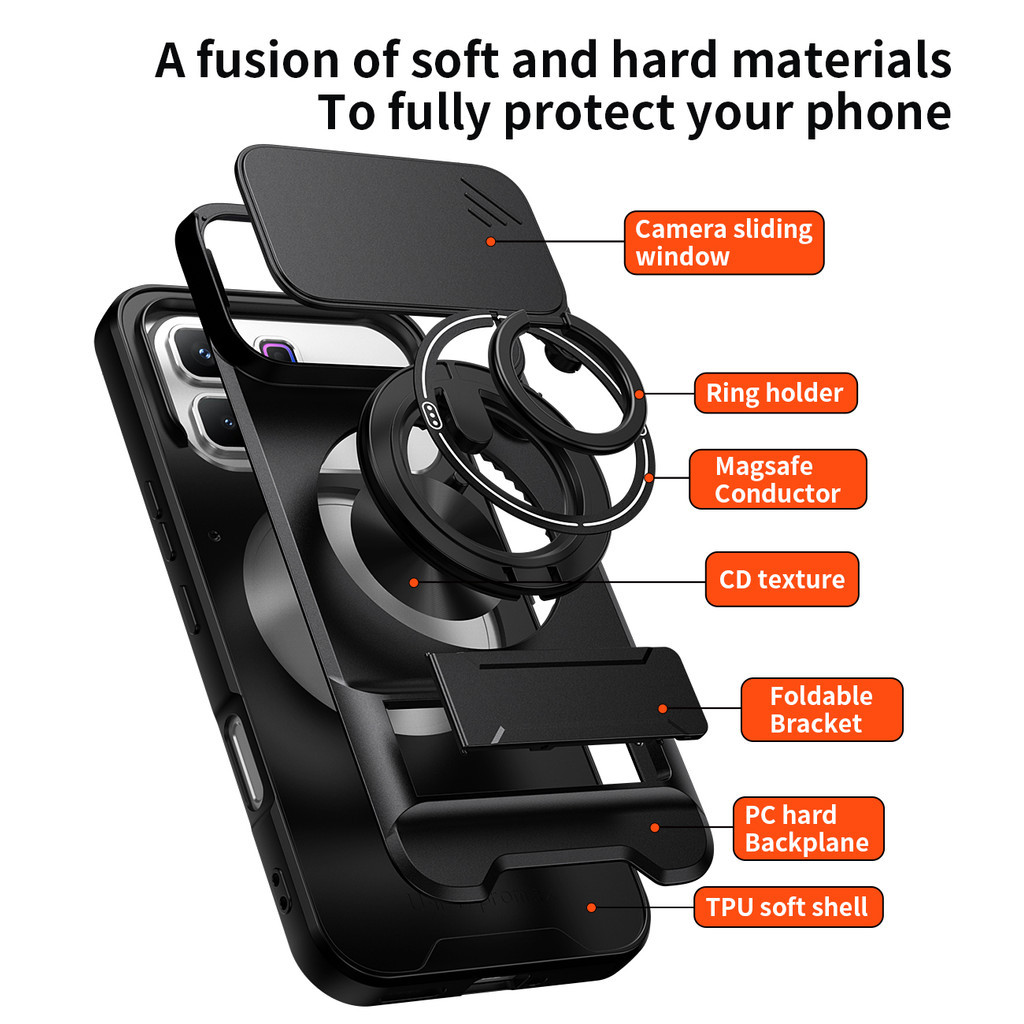 Ốp Điện Thoại Đa Năng Sang Trọng Thích Hợp Cho Infinix Note 60 Pro 5G Dây 360°Giá đỡ vòng có vỏ máy ảnh Vỏ bảo vệ toàn diện chống sốc
