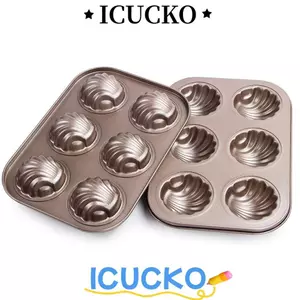Khuôn Làm Bánh ICUCKO, Khuôn Muffin Thép Carbon 6 / 9 / 12 Khoang, Lớp Phủ Chống Dính DIY Có Thể Tái Sử Dụng Món Tráng Miệng Khuôn Nhà Bếp