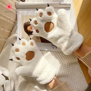 MJnmc 1 Mùa Đông Nữ Gấu Palm Paw Găng Tay Sang Trọng Người Yêu Sang Trọng Găng Tay Móng Vuốt Lông Tơ Mèo Paw Full Ngón Găng Tay Chứa Sang Trọng Bên Trong Mới