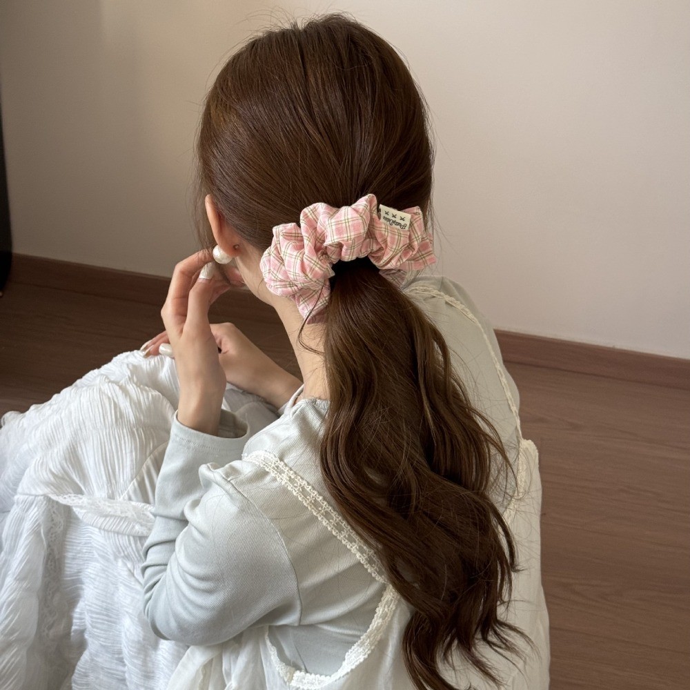 Hululu / Dễ Thương Kẻ Sọc Scrunchy Vòng Tóc Niche Tính Khí Phù Hợp Với Đi Chơi Phong Cách Preppy Bóng Dây Tóc Phong Cách Mới Phụ Kiện Tóc